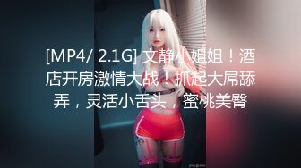 [MP4/ 2.1G] 文静小姐姐！酒店开房激情大战！抓起大屌舔弄，灵活小舌头，蜜桃美臀