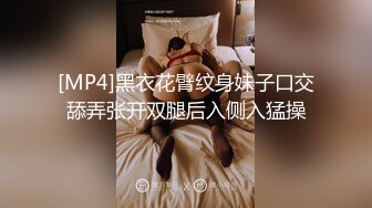 [MP4]黑衣花臂纹身妹子口交舔弄张开双腿后入侧入猛操