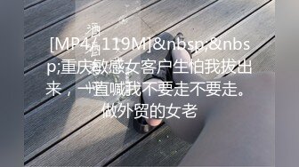 [MP4/ 119M]&nbsp;&nbsp;重庆敏感女客户生怕我拔出来，一直喊我不要走不要走。做外贸的女老